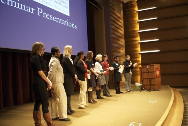 Teachers on stage