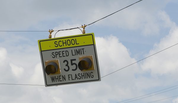 School speed limit sign