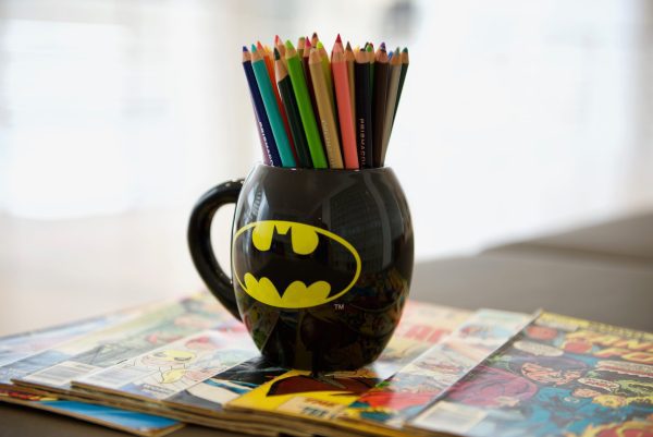 pencils and comic books