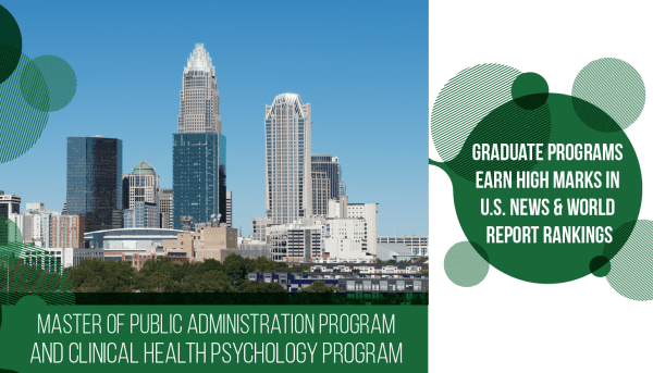 Image with the words Master of Public Administration and Clinical Health Psychology Progam Graduate Programs Earn High Marks in U.S. News and World Report Rankings