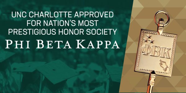 UNC Charlotte approved for nation's most prestigious honor society Phi Beta Kappa with gold key