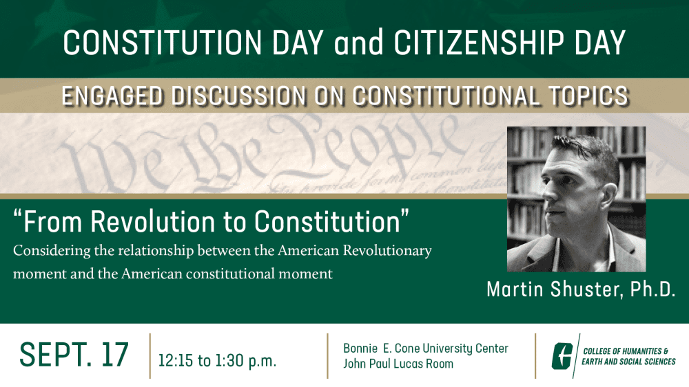 Martin Shuster, Ph.D. Consitution Day and Citizenship Day