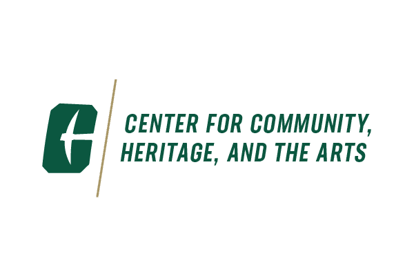 Logo for the Center for Community, Heritage, and the Arts with the UNC Charlotte All-in-C