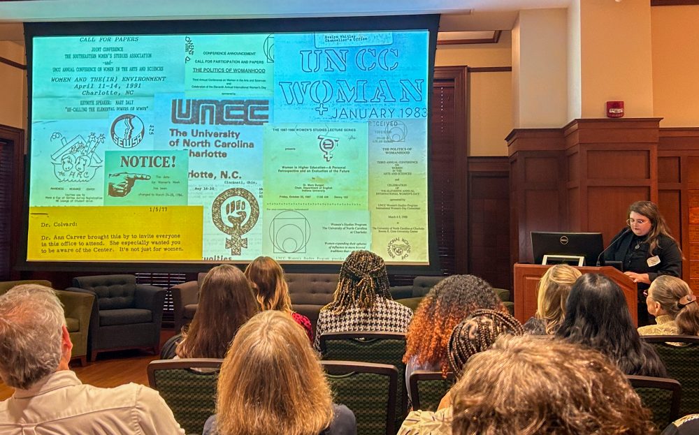 Staci Batchelor presents the digital magazine she created to the audience.