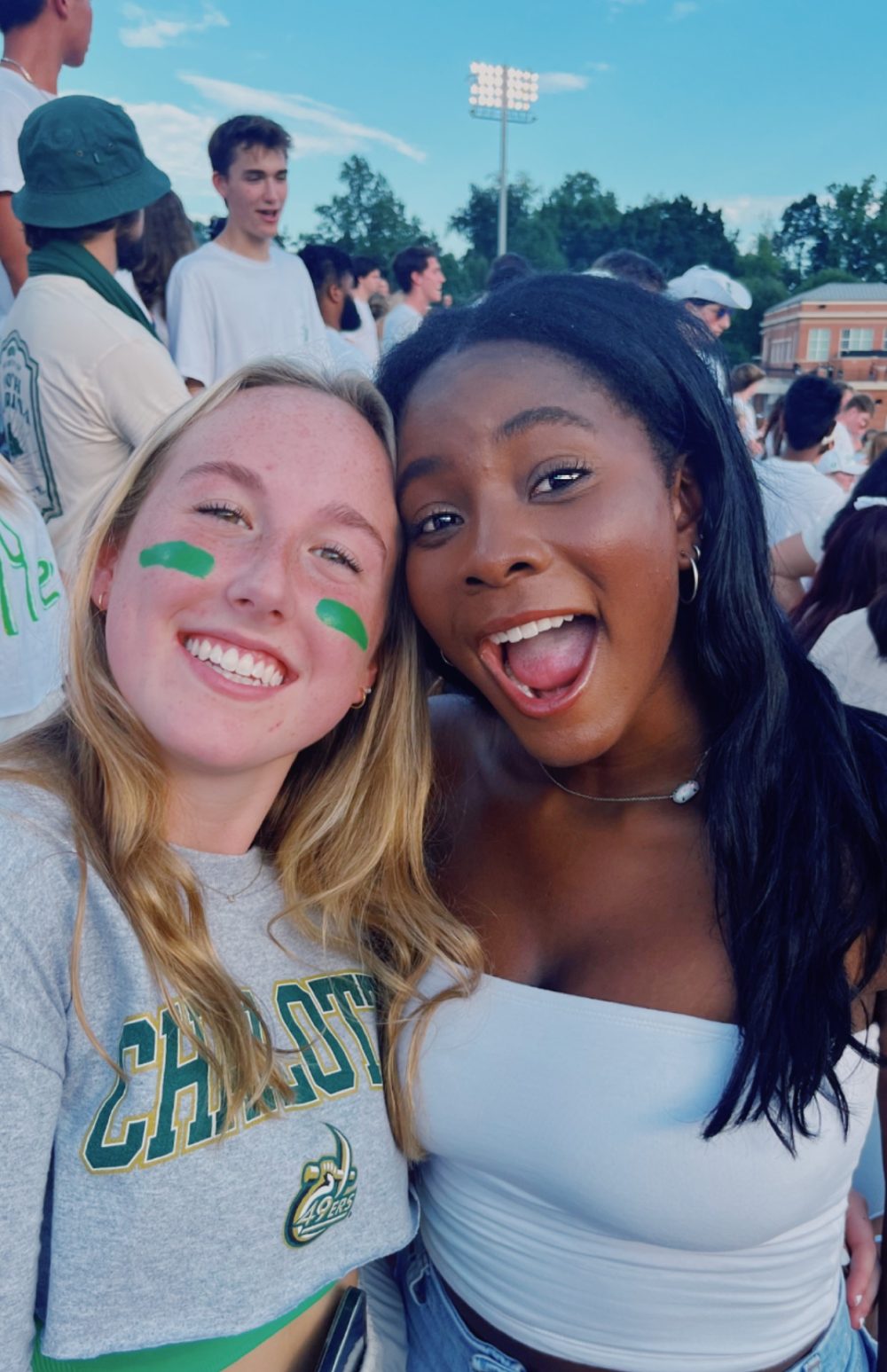 Frink and a friend at UNC Charlotte football game.