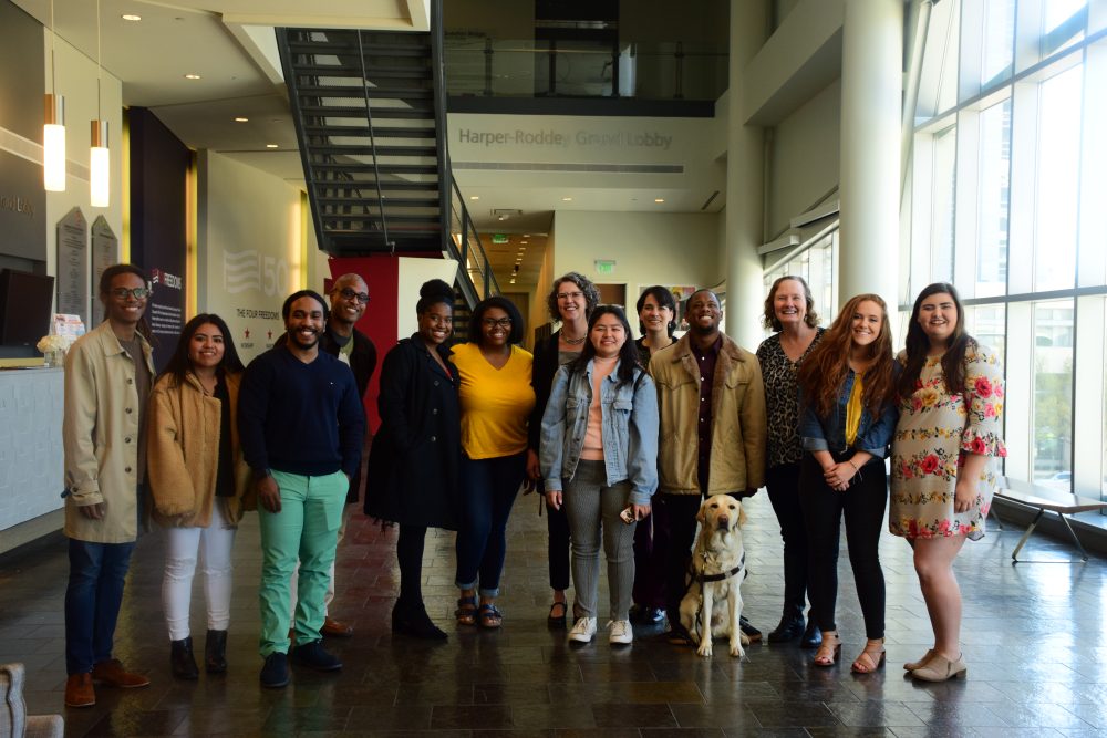 Jeffreay Leak with a group of students and colleagues from the Honors College.